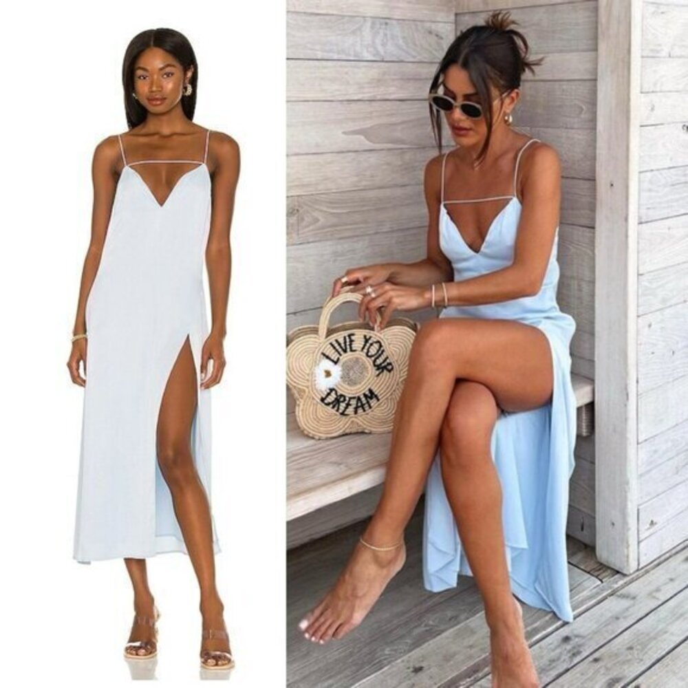 Camila Coelho Darla Midi Dress - Pale Blue
